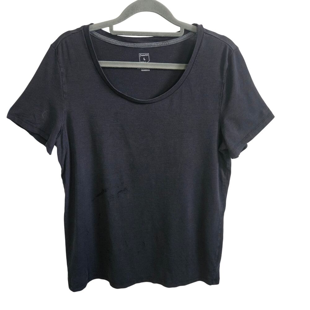 Proto 101 Women's Size L Scoop Neck Tee Shirt Black